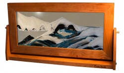 Cherry Wood (Traditional) Moving Sand Art Pictures: Ocean Blue / XLarge Cherry Wood (Traditional) Moving Sand Art Pictures: Ocean Blue / XLarge