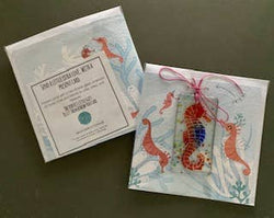 Seahorse - Greeting Card With Fused Glass Gift Seahorse - Greeting Card With Fused Glass Gift