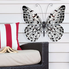 Butterfly Wall Decor Black And White Large,In/Outdoor