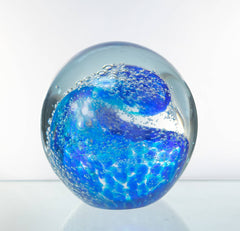 Glass Blue Wave Ball Large