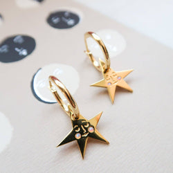 You make me Blush Star Hoop Earrings You make me Blush Star Hoop Earrings