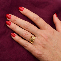 Sterling Silver or Bronze Adjustable Lotus Design Ring Sterling Silver or Bronze Adjustable Lotus Design Ring