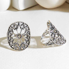 Sterling Silver Cathedral Rose Window Ring: 7