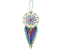 Round Beaded Dream Catcher Seed Bead Hanging Ornament Round Beaded Dream Catcher Seed Bead Hanging Ornament