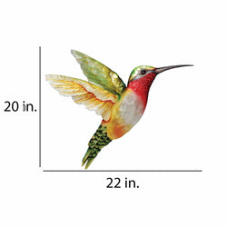 Hummingbird Wall Decor Yellow And Green Large ,In/Outdoor Hummingbird Wall Decor Yellow And Green Large ,In/Outdoor