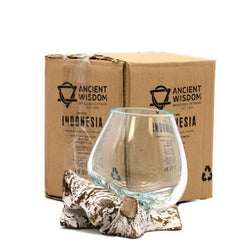 MGW-13 - Molten Glass on Whitewash Wood - Small Bowl MGW-13 - Molten Glass on Whitewash Wood - Small Bowl