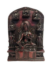 Tara Resin Statue with Pancha Buddhas: Dark / 4