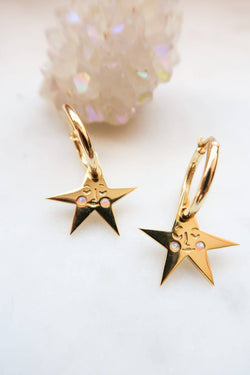 You make me Blush Star Hoop Earrings You make me Blush Star Hoop Earrings