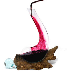 MGW-10 - Molten Glass on Wood - Wine Decanter MGW-10 - Molten Glass on Wood - Wine Decanter