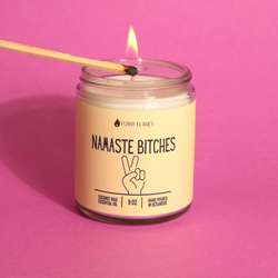 Namaste Bitches Candle (Yellow) -9 oz Funny Flames Candles Namaste Bitches Candle (Yellow) -9 oz Funny Flames Candles