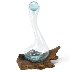 MGW-10 - Molten Glass on Wood - Wine Decanter MGW-10 - Molten Glass on Wood - Wine Decanter
