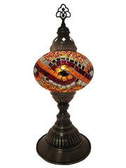 Mosaic Desk Lamp - Red with Orange Glass Mosaic Wave Knot