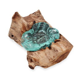 MGW-24 - Molten Glass Candle Single Holder on Wood MGW-24 - Molten Glass Candle Single Holder on Wood