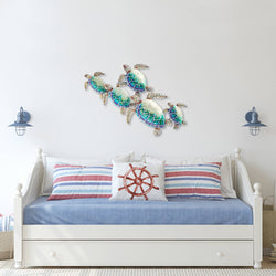 Sea Turtle Wall Decor Group Of Five, w/ Capiz, Outdoor Safe Sea Turtle Wall Decor Group Of Five, w/ Capiz, Outdoor Safe