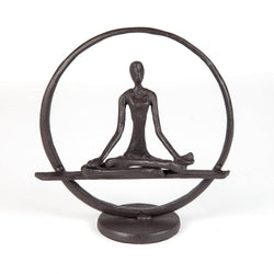 Yoga Meditation Circle Cast Iron Sculpture Yoga Meditation Circle Cast Iron Sculpture