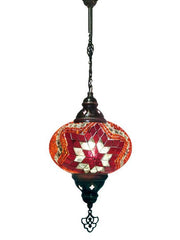 Hanging Mosaic Chandelier Lamp - Red Layered Star