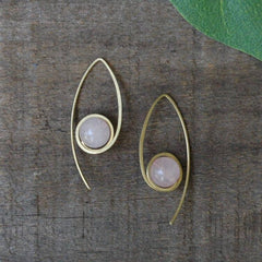 Silver Plated Stone Drop Earring: Turquoise