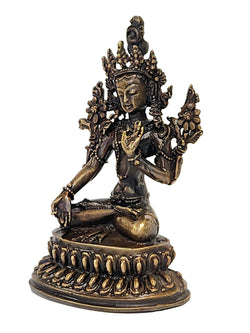 White Tara & Green Tara Bronze Statue: Bronze / 4 White Tara & Green Tara Bronze Statue: Bronze / 4