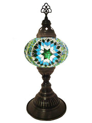 Mosaic Desk Lamp - Green/Turquoise Star