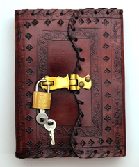5 X 7 Leather Journal with Lock and Key 5 X 7 Inches