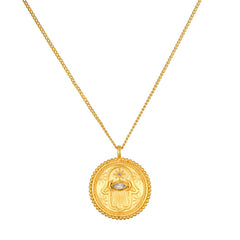 Cradled in Positivity Hamsa Necklace
