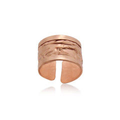 RF 09 Copper irregular hammered Adjustable Ring