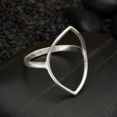 Sterling Silver large Marquis Wire Ring: 8