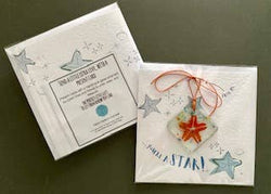 You're a Star (Smile) - Greeting card With Fused Glass Gift You're a Star (Smile) - Greeting card With Fused Glass Gift