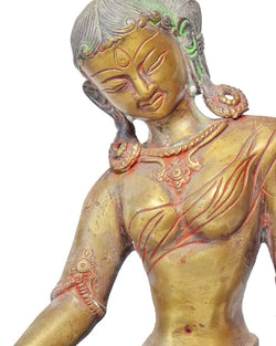 Vintage Brass Parvati Statue: Nude Vintage Brass Parvati Statue: Nude