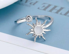 RP 58   sun design with shell stone centered spinning ring