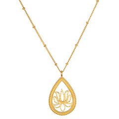 18” Lotus Teardrop Necklace