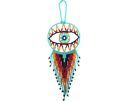 Round Beaded Evil Eye Dream Catcher Hanging Ornament Round Beaded Evil Eye Dream Catcher Hanging Ornament