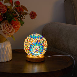 Portable Bohemian Mosaic Night Light: Blue Portable Bohemian Mosaic Night Light: Blue
