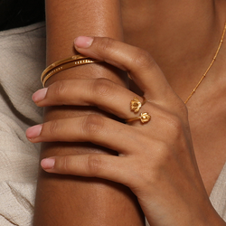 Double lotus open ring Double lotus open ring