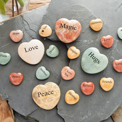 Miracle Stones - Jasper/Marble Heart Stones with Words: 2