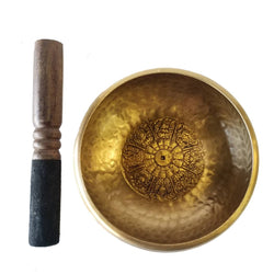 Hammered Carved Tibetan Singing Bowl: (5.5 Hammered Carved Tibetan Singing Bowl: (5.5