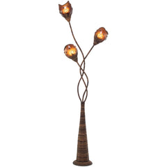 A-58815: BROWN DRIED PLANT ROOM FLOOR LAMP WITH DECORATED OR