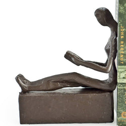 Man & Woman Reading Metal Bookend Set Man & Woman Reading Metal Bookend Set