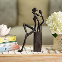 Playfulness Mother and Child Cast Iron Sculpture Playfulness Mother and Child Cast Iron Sculpture