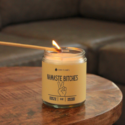 Namaste Bitches Candle (Yellow) -9 oz Funny Flames Candles Namaste Bitches Candle (Yellow) -9 oz Funny Flames Candles