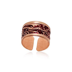 RF 10 Burgundy irregular hammered Adjustable Copper Ring