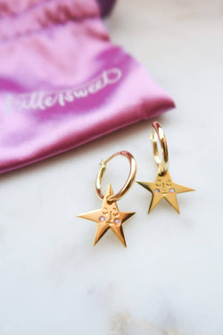 You make me Blush Star Hoop Earrings You make me Blush Star Hoop Earrings