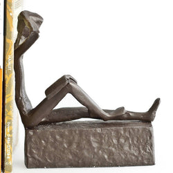 Man & Woman Reading Metal Bookend Set Man & Woman Reading Metal Bookend Set