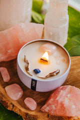 Love 6.5oz Wooden Wick Candle: Black