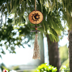 Hanging Celestial Pine Slice Ornament