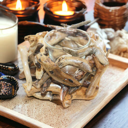 Driftwood Votive Candle Holder - SINGLE Driftwood Votive Candle Holder - SINGLE