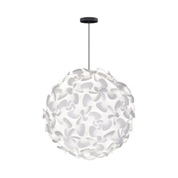 Black Cord Lora XL Puzzle Globe Hardwired Pendant, Black Cord