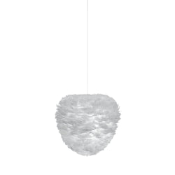 Eos Evia Large Plug-In Pendant in Grey, White Cord