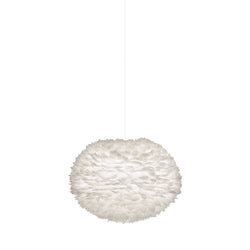 Eos Large Plug-In Pendant in White, White Cord