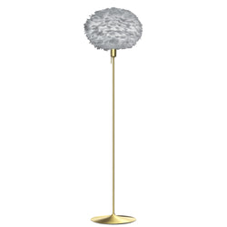 Eos Medium Floor Lamp in Grey, Brushed Brass Base